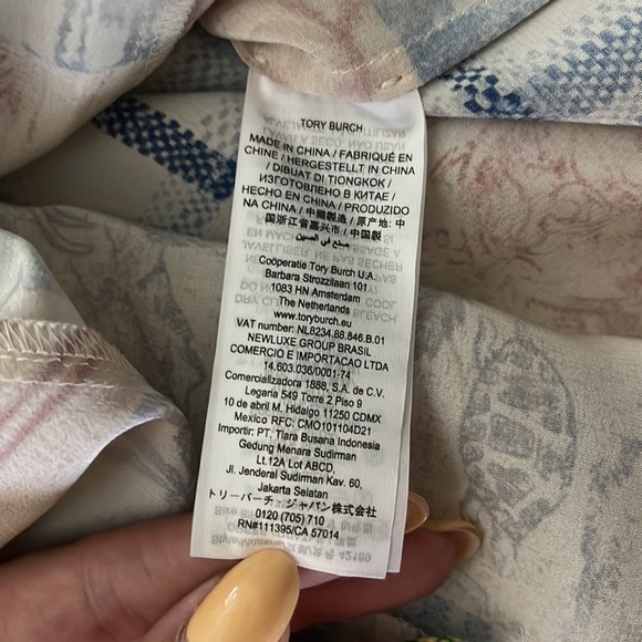 $498 NEW TORY BURCH Silk Patchwork shirt dress 8 - Picture 13 of 14